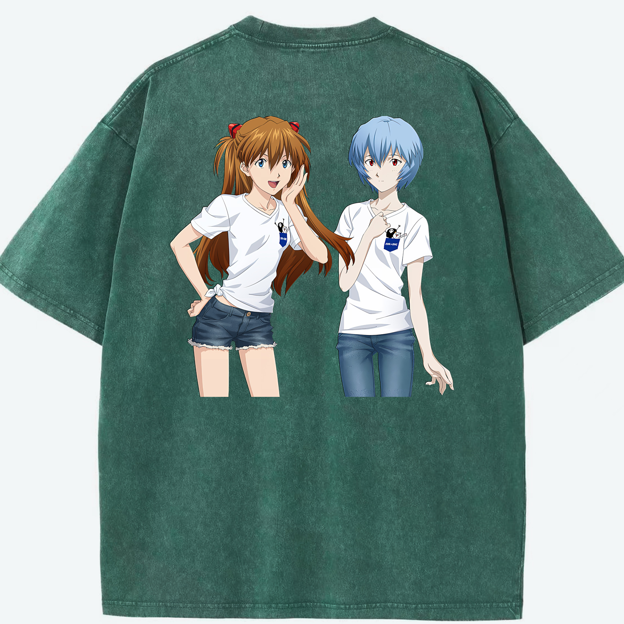 （画像用） EVA 新世紀エヴァンゲリオン 綿100% ヴィンテージ風 半袖Tシャツ（背面プリント）